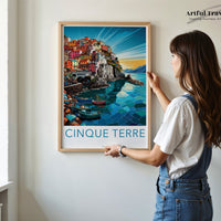 Cinque Terre Poster | Italy Wall Art | Europe Decor