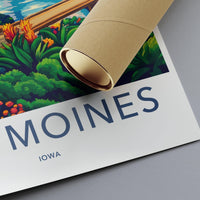 Des Moines Poster - Iowa Wall Art