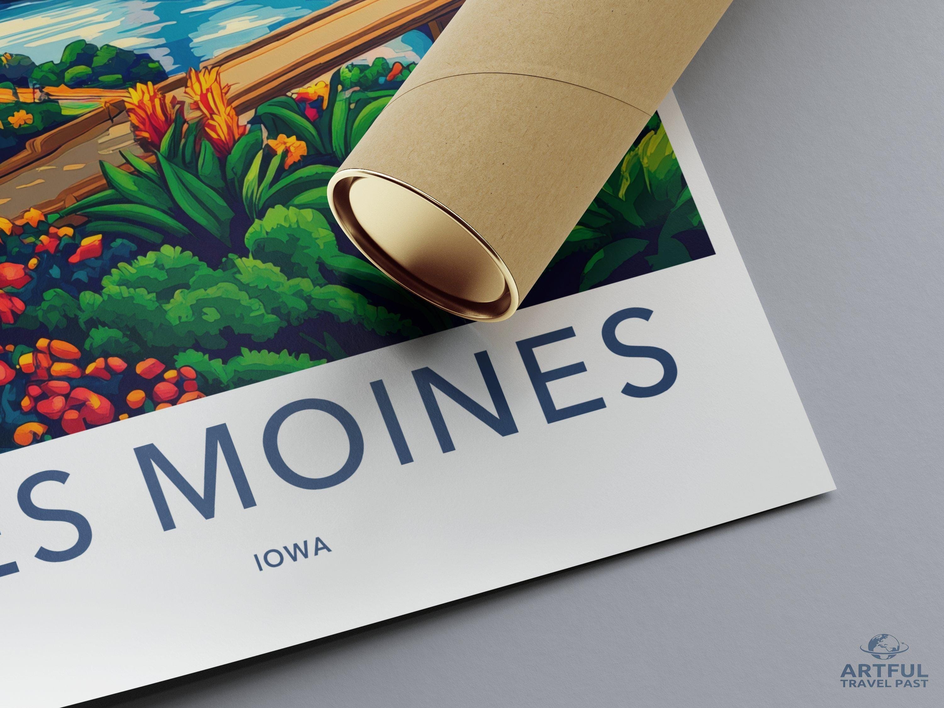 Des Moines Poster - Iowa Wall Art