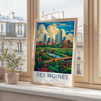 Des Moines Poster - Iowa Wall Art