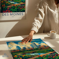 Des Moines Poster - Iowa Wall Art