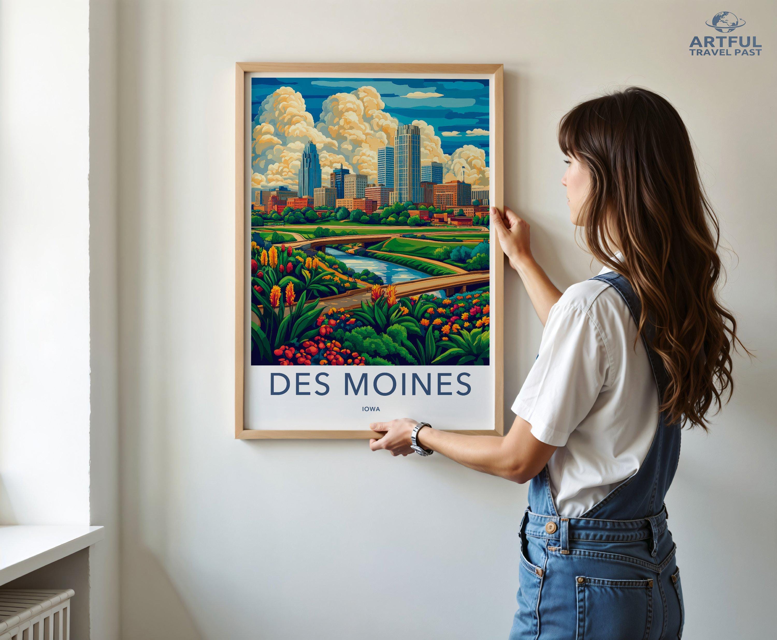 Des Moines Poster - Iowa Wall Art