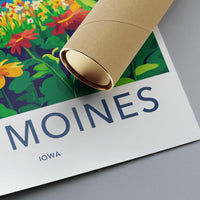 Des Moines Poster | Iowa Wall Art | America Decor