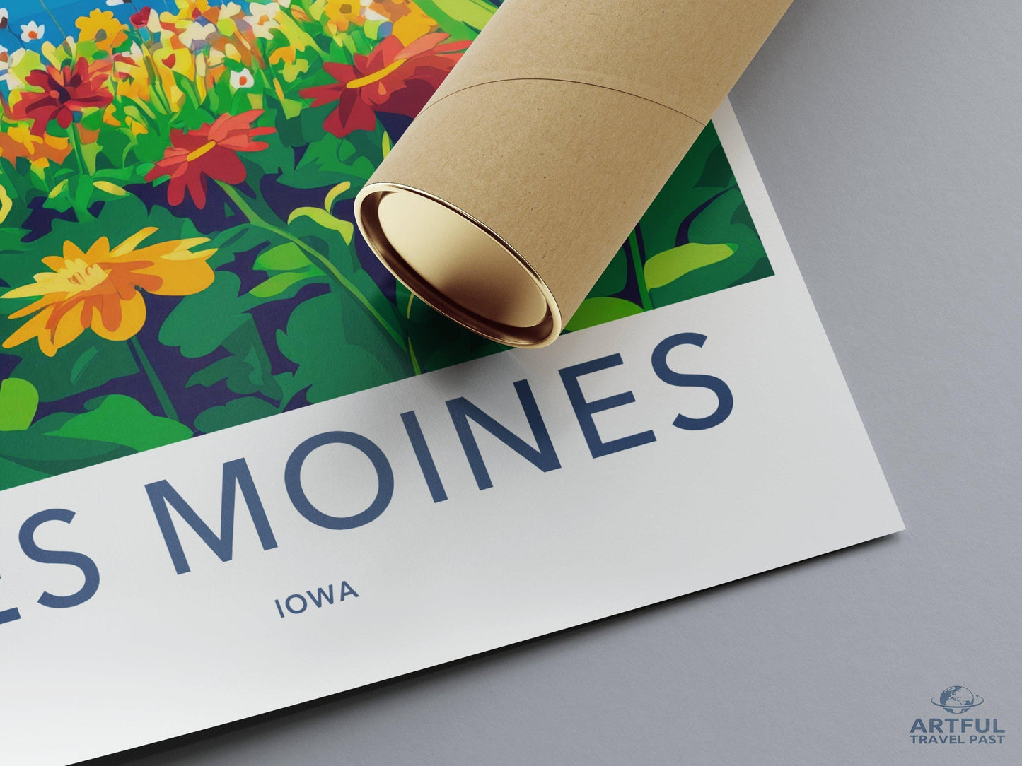 Des Moines Poster | Iowa Wall Art | America Decor