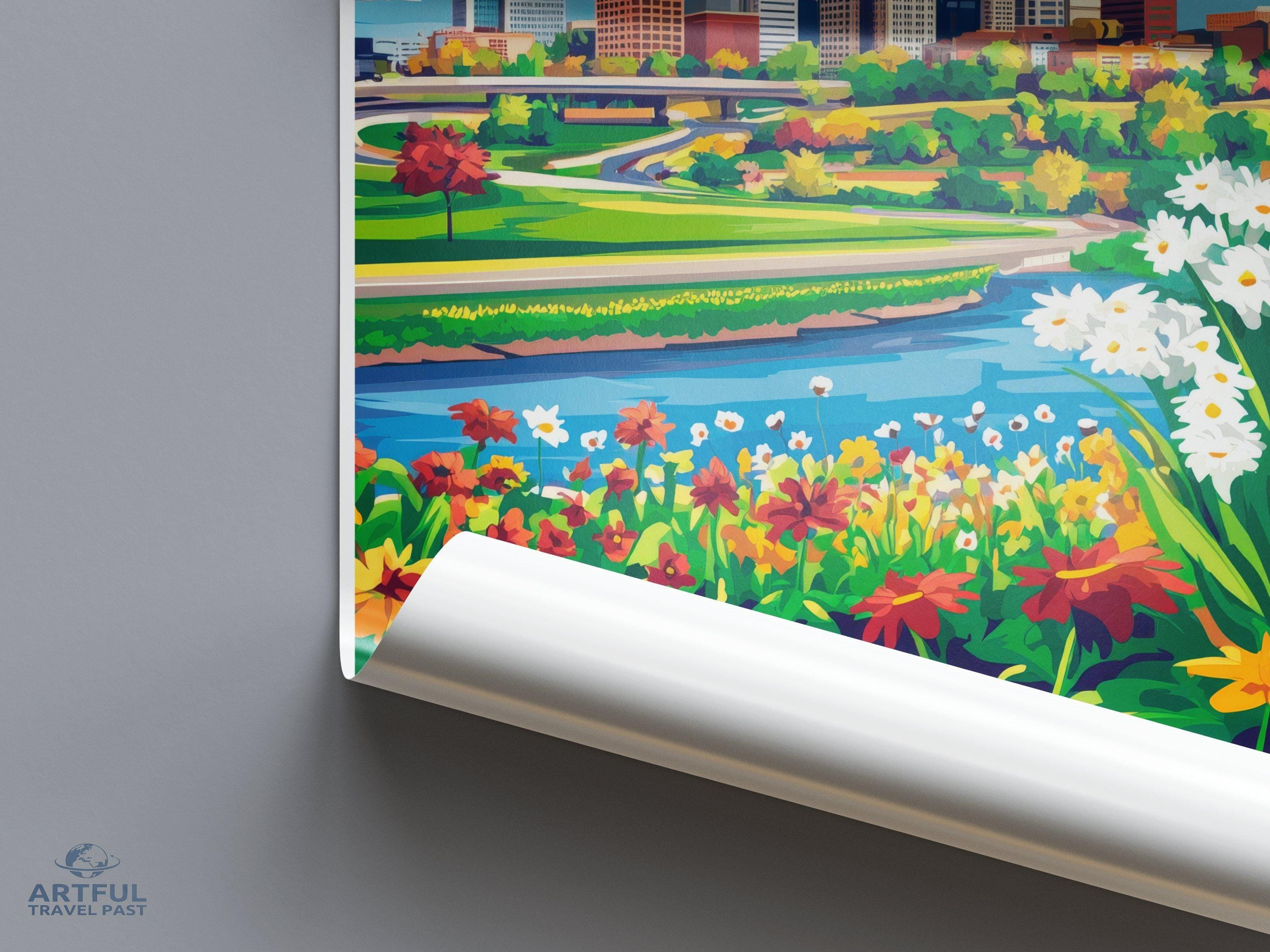 Des Moines Poster | Iowa Wall Art | America Decor