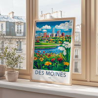 Des Moines Poster | Iowa Wall Art | America Decor