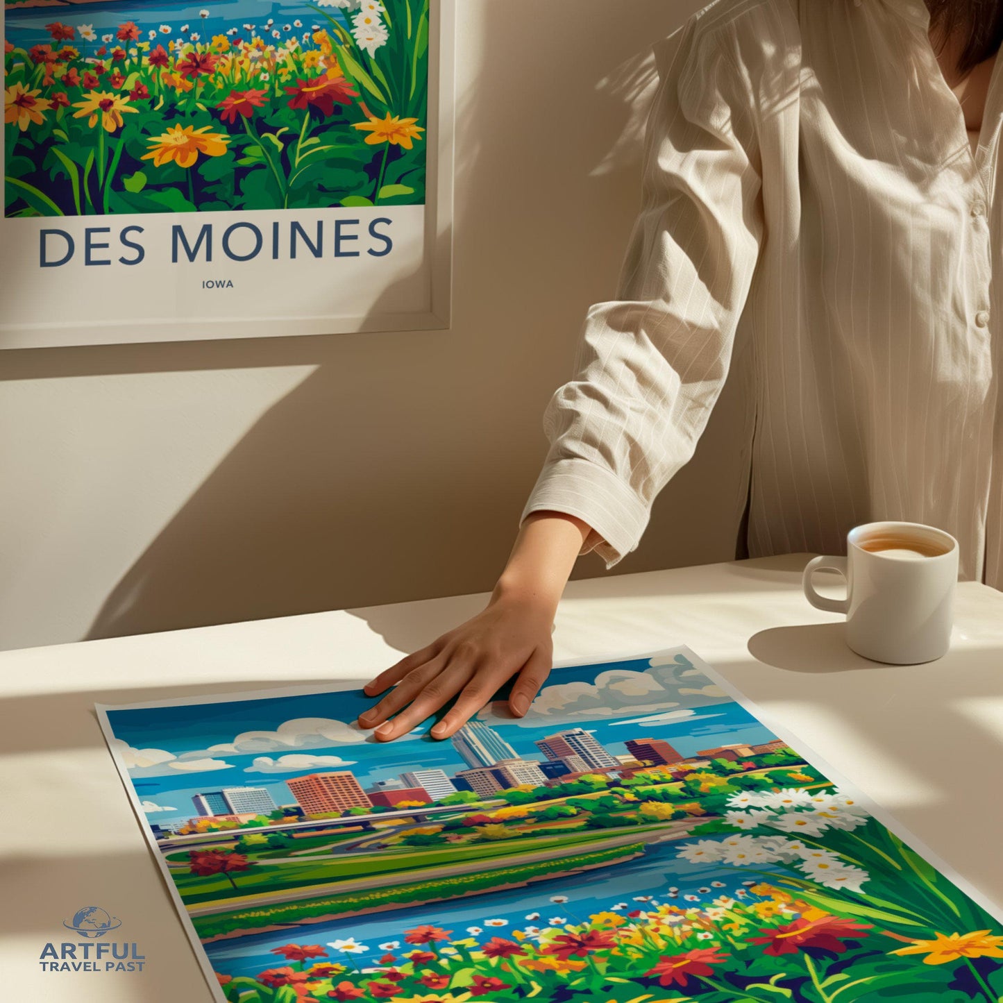 Des Moines Poster | Iowa Wall Art | America Decor