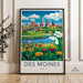 Des Moines Poster | Iowa Wall Art | America Decor