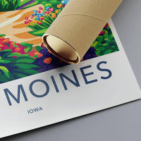 Des Moines Poster | Iowa Wall Art | America Decor