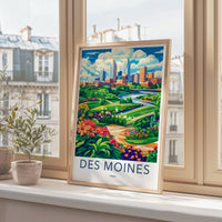 Des Moines Poster | Iowa Wall Art | America Decor