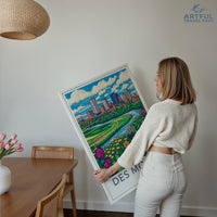 Des Moines Poster | Iowa Wall Art | America Decor