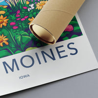 Des Moines Poster | Iowa Wall Art | America Decor