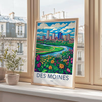 Des Moines Poster | Iowa Wall Art | America Decor