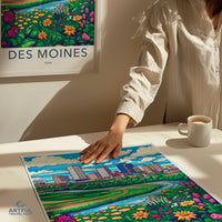 Des Moines Poster | Iowa Wall Art | America Decor