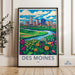 Des Moines Poster | Iowa Wall Art | America Decor