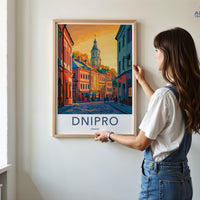 Dnipro Poster | Ukraine Wall Art | Europe Decor