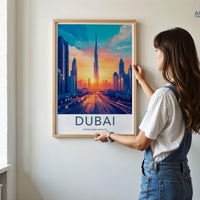 Dubai Poster | United Arab Emirates Wall Art | Middle East Decor