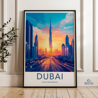Dubai Poster | United Arab Emirates Wall Art | Middle East Decor