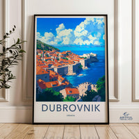 Dubrovnik Poster | Croatia Wall Art | Mediterranean Decor