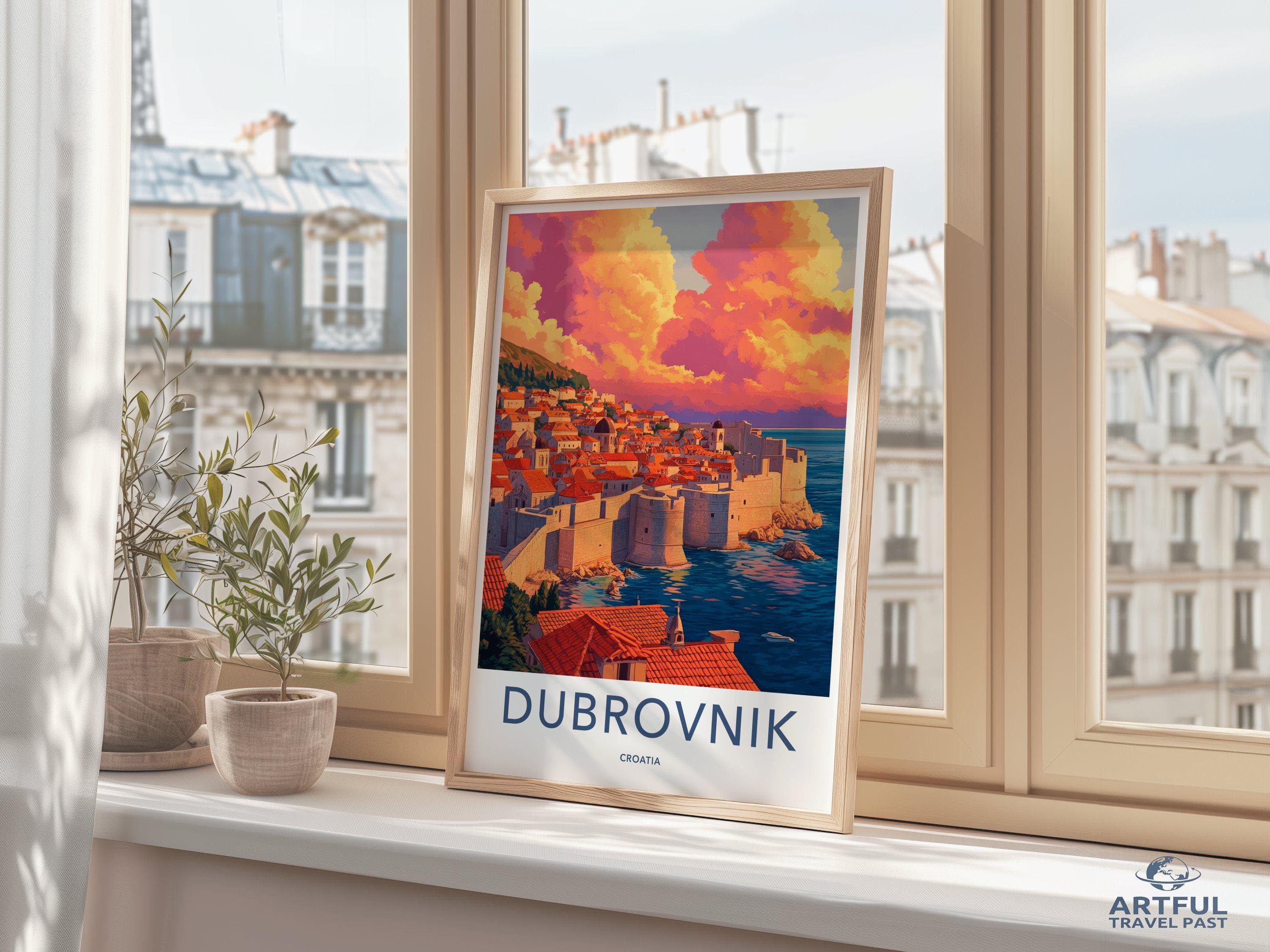 Dubrovnik Poster | Croatia Wall Art | Mediterranean Decor