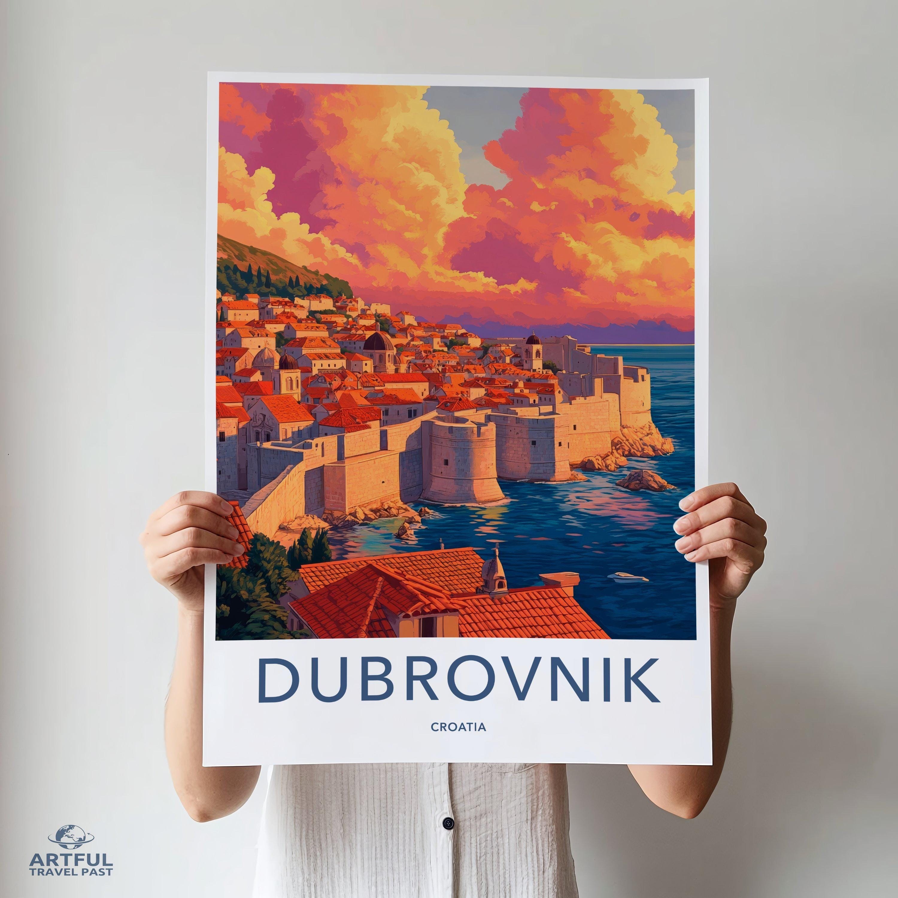 Dubrovnik Poster | Croatia Wall Art | Mediterranean Decor