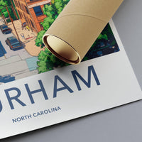 Durham Poster | North Carolina Wall Art | America Decor