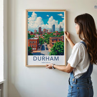 Durham Poster | North Carolina Wall Art | America Decor