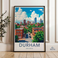 Durham Poster | North Carolina Wall Art | America Decor