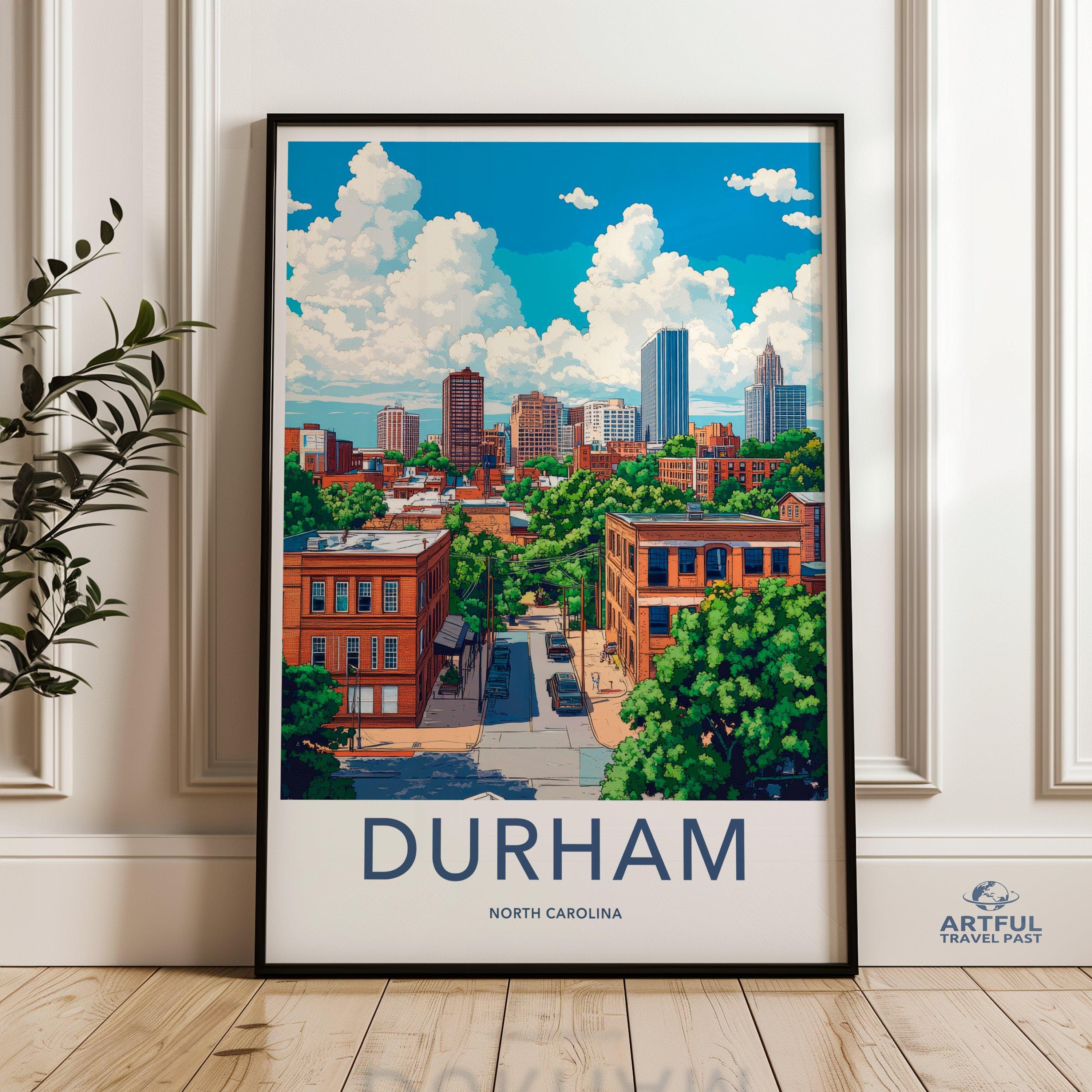 Durham Poster | North Carolina Wall Art | America Decor