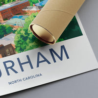 Durham Poster | North Carolina Wall Art | America Decor