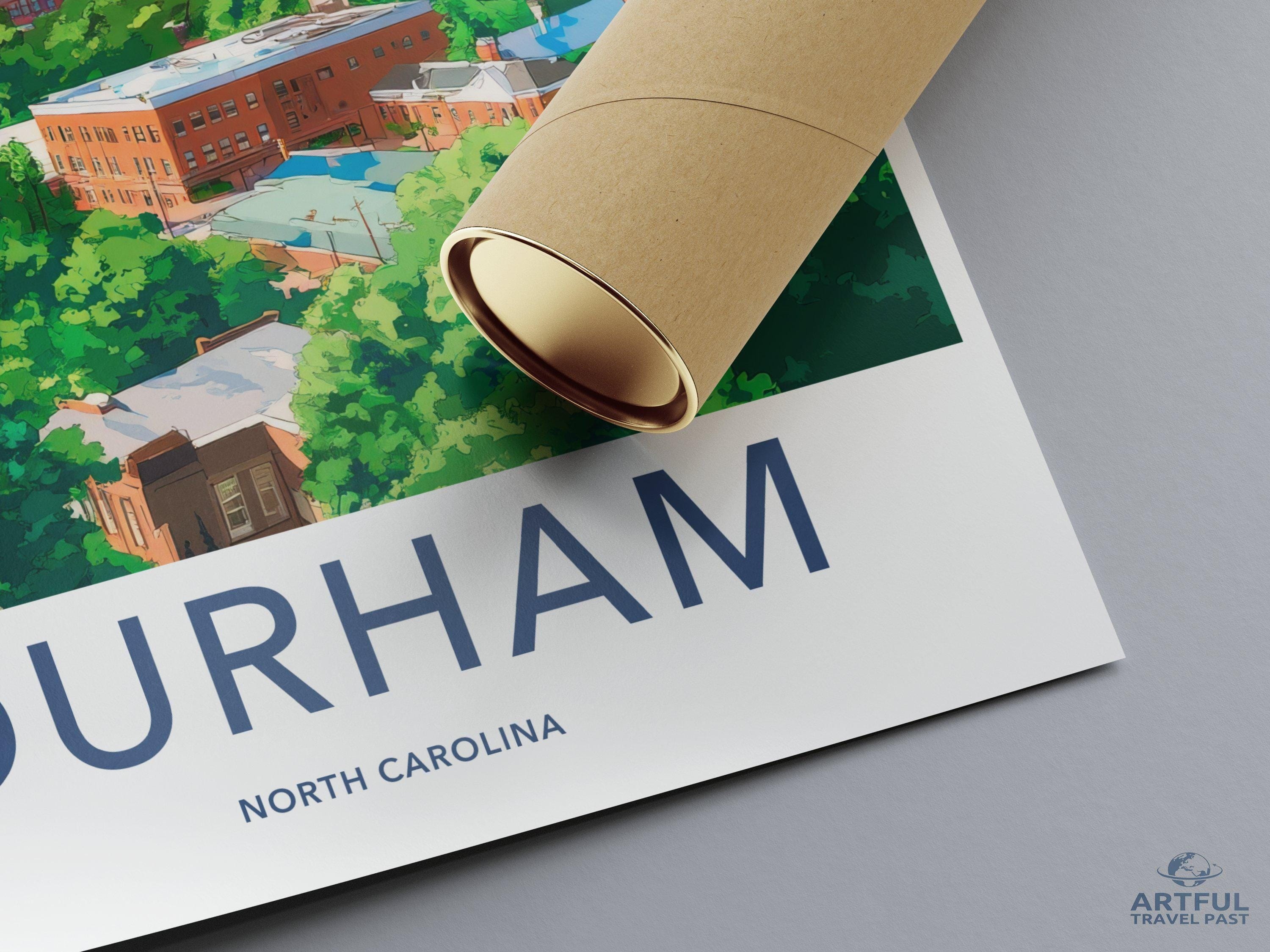 Durham Poster | North Carolina Wall Art | America Decor