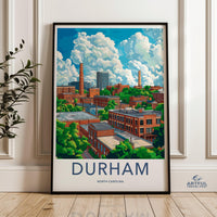 Durham Poster | North Carolina Wall Art | America Decor