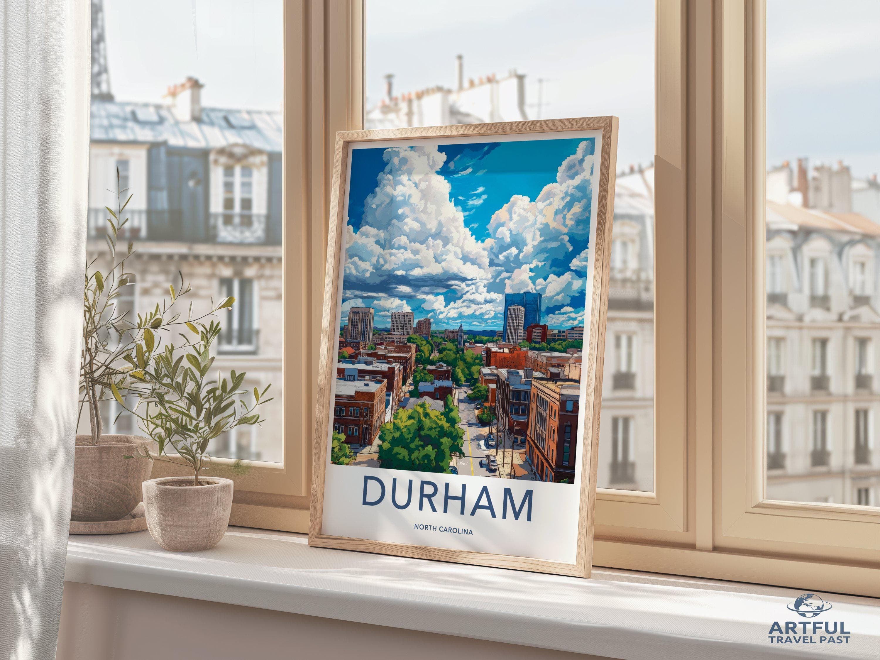 Durham Poster | North Carolina Wall Art | America Decor