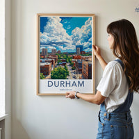 Durham Poster | North Carolina Wall Art | America Decor