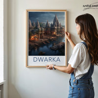 Dwarka Poster | Temple City | India Wall Art