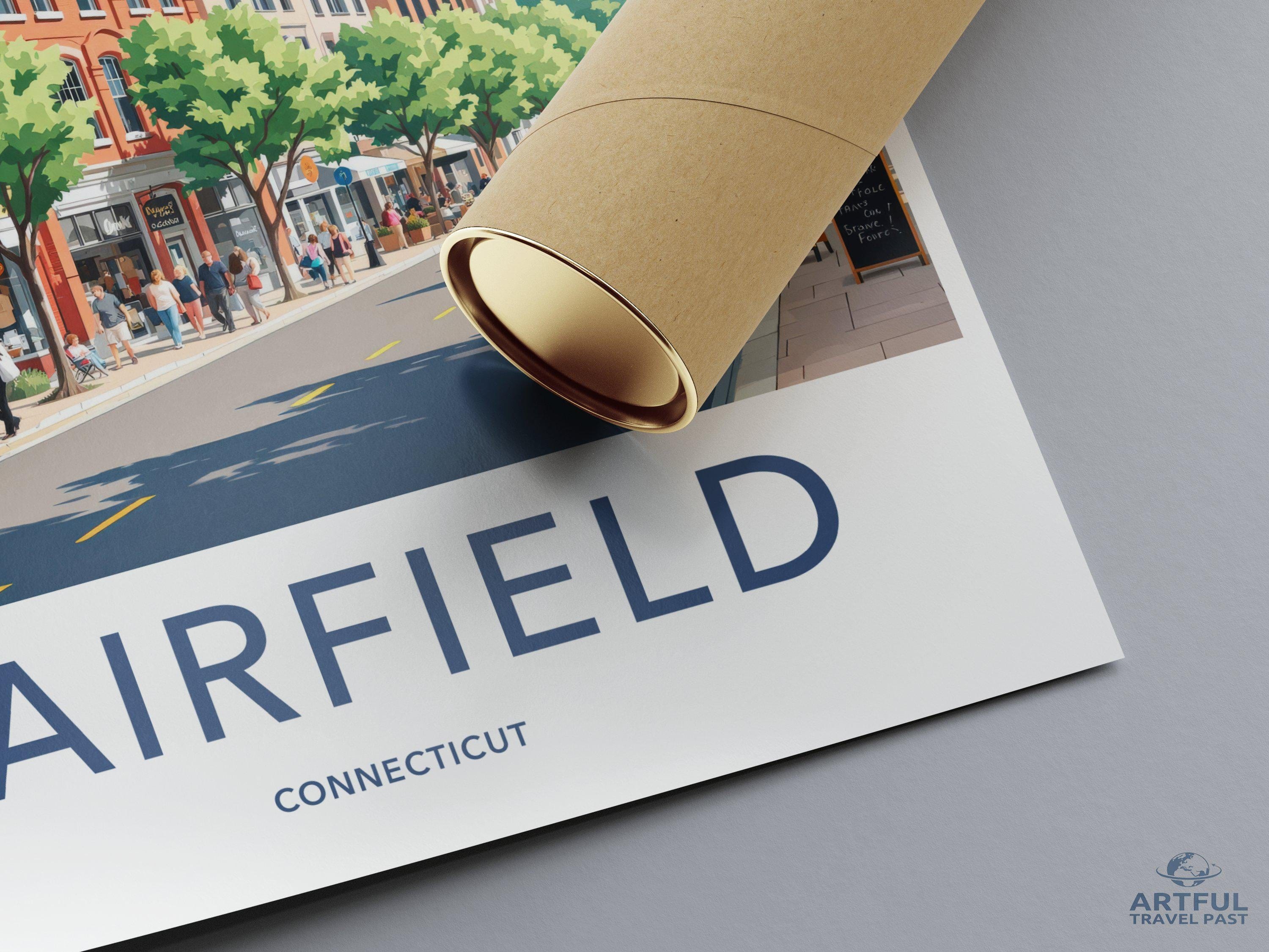 Fairfield Poster | Connecticut Wall Art | America Decor