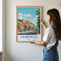 Fairfield Poster | Connecticut Wall Art | America Decor