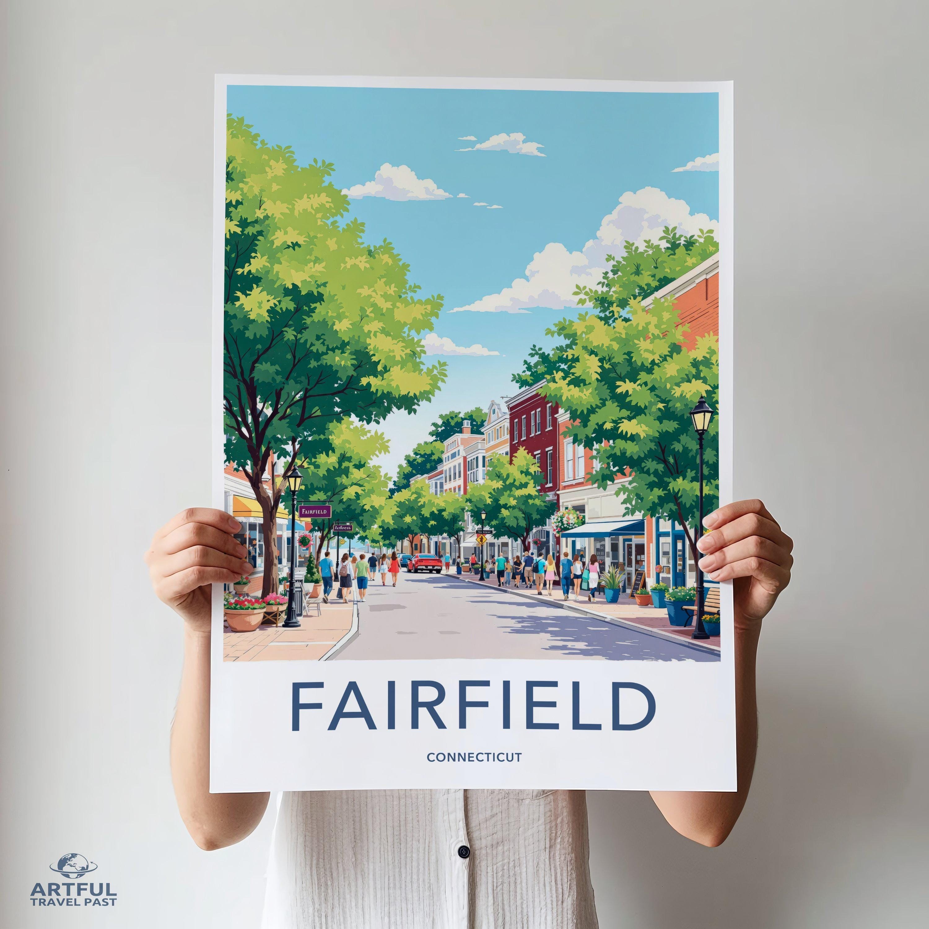 Fairfield Poster | Connecticut Wall Art | America Decor