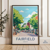 Fairfield Poster | Connecticut Wall Art | America Decor