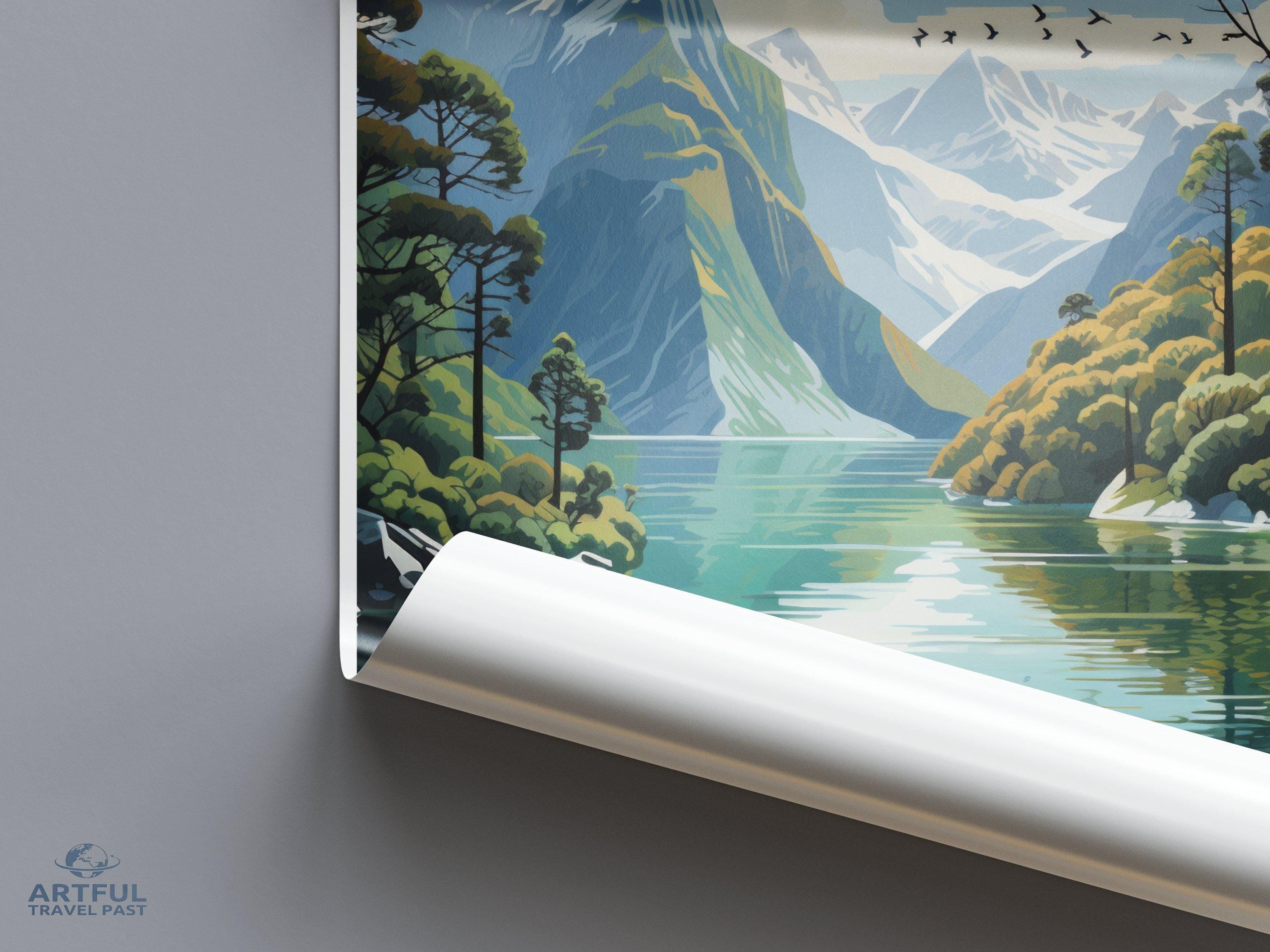 Fiordland National Park Poster | New Zealand Wall Art