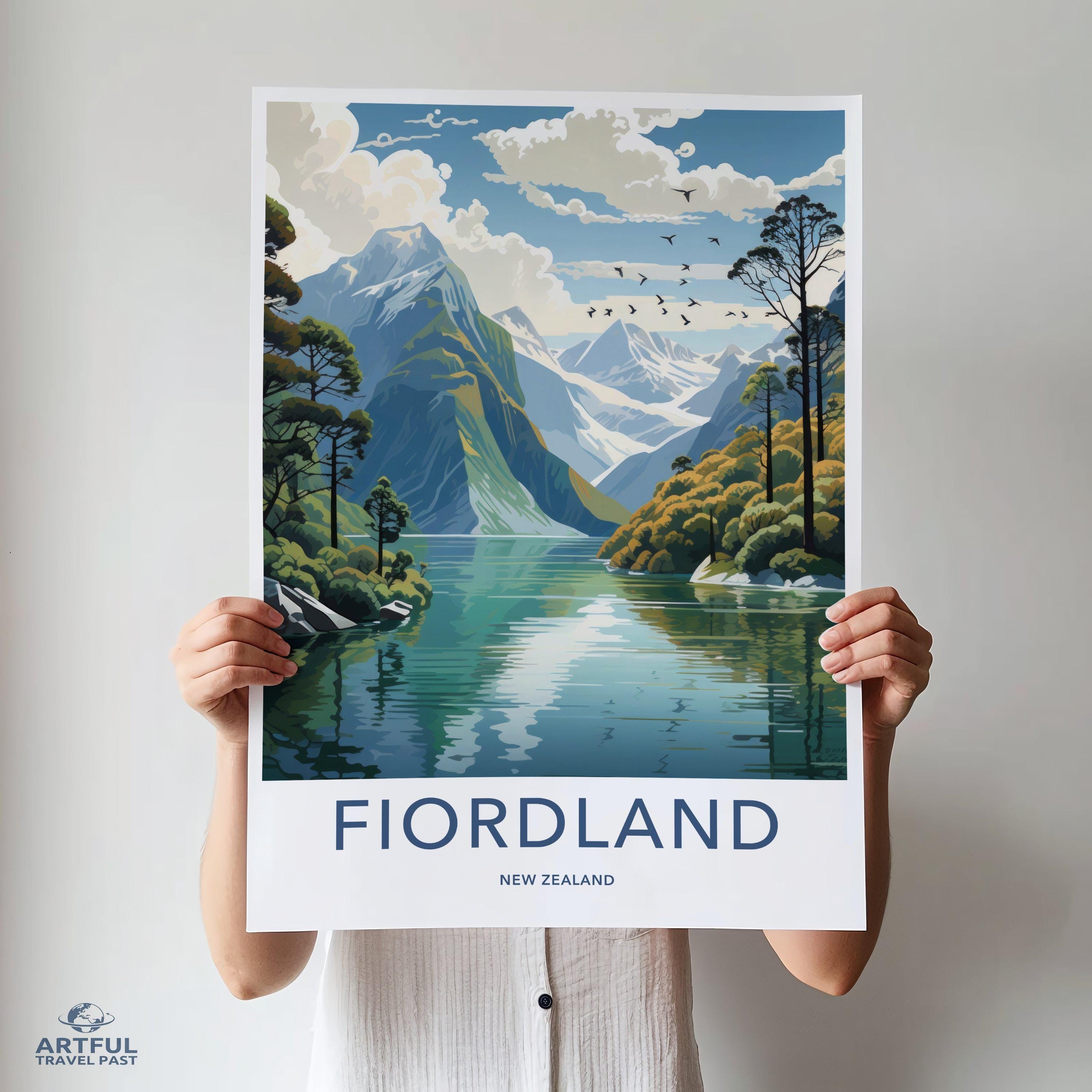 Fiordland National Park Poster | New Zealand Wall Art