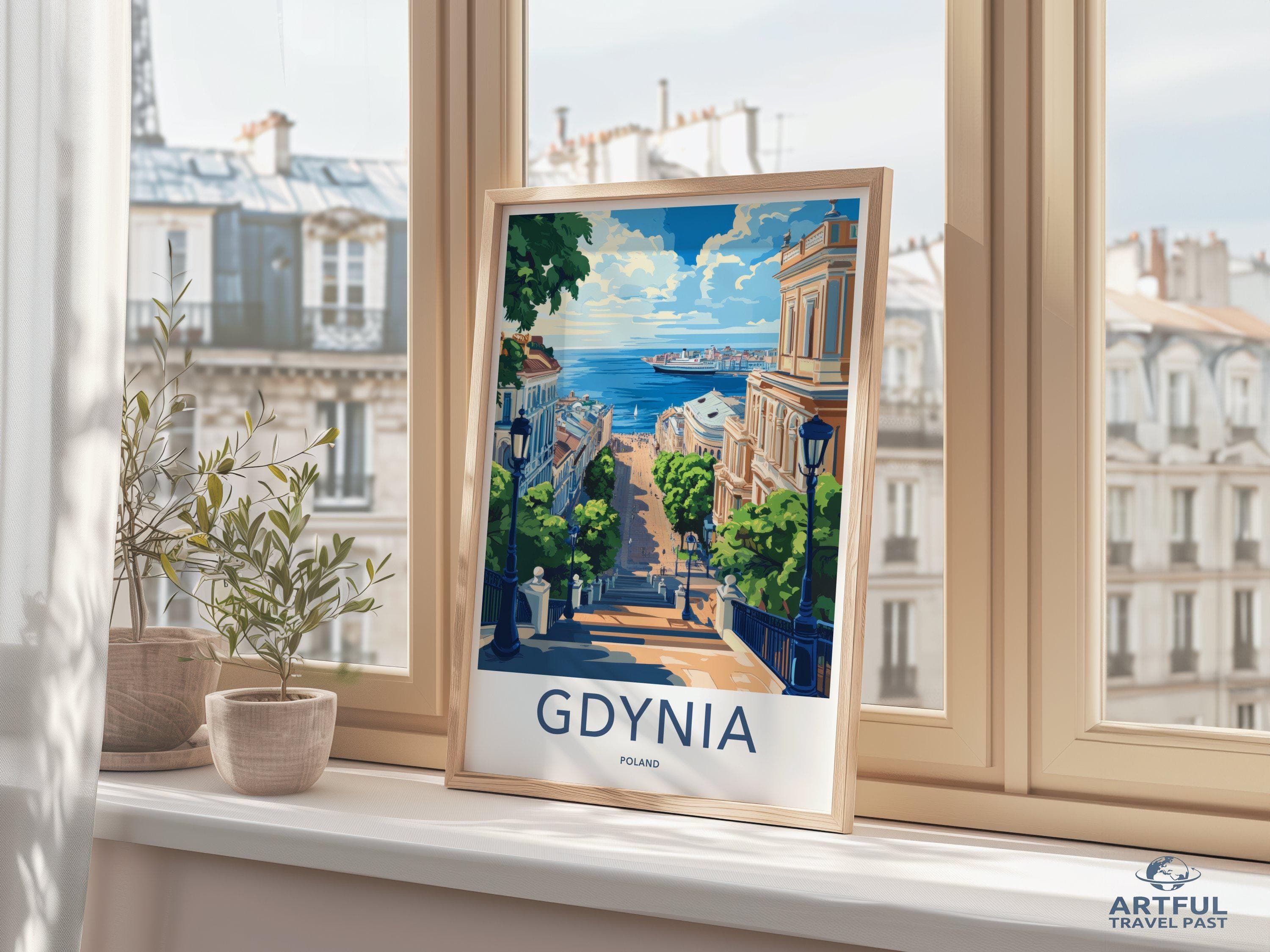 Gdynia Poster | Poland Wall Art | Eastern Europe Decor