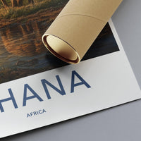 Ghana Safari Poster | Ghana Wall Art | Africa Decor