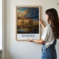 Ghana Safari Poster | Ghana Wall Art | Africa Decor