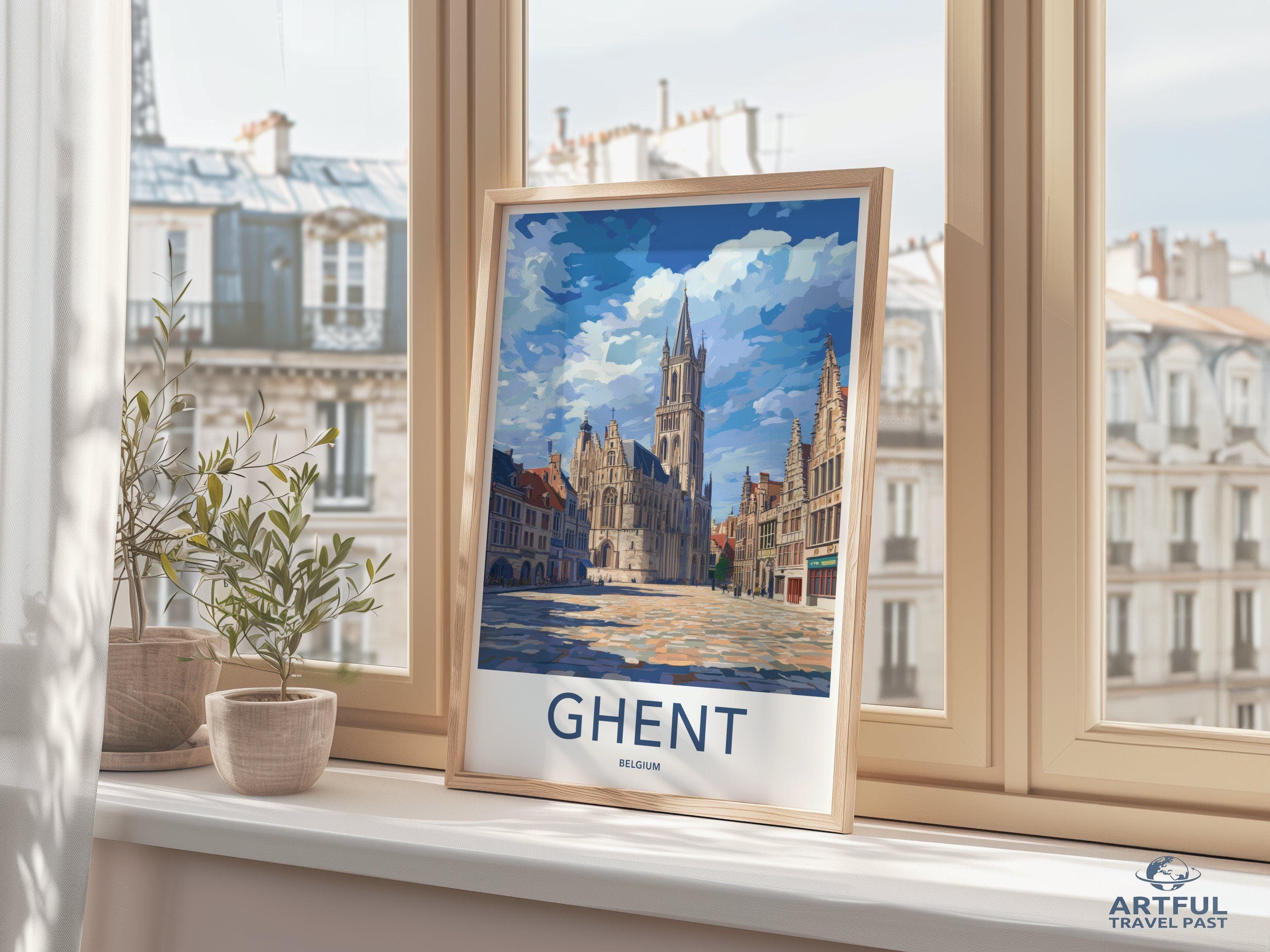 Ghent Poster | Belgium Wall Art | Europe Decor