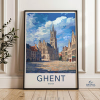Ghent Poster | Belgium Wall Art | Europe Decor