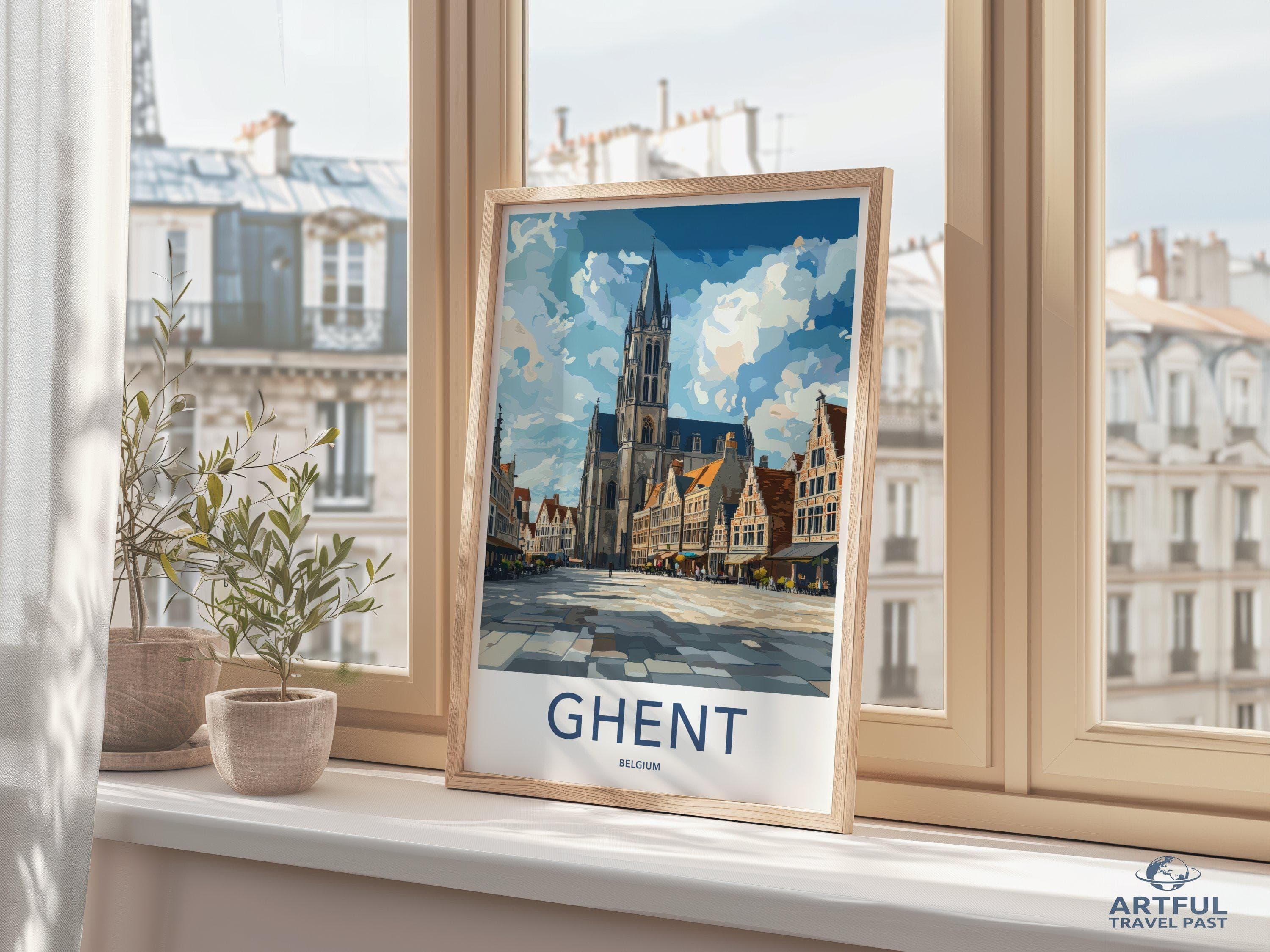 Ghent Poster | Belgium Wall Art | Europe Decor