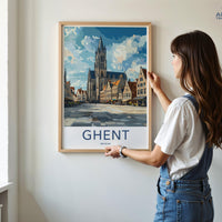 Ghent Poster | Belgium Wall Art | Europe Decor