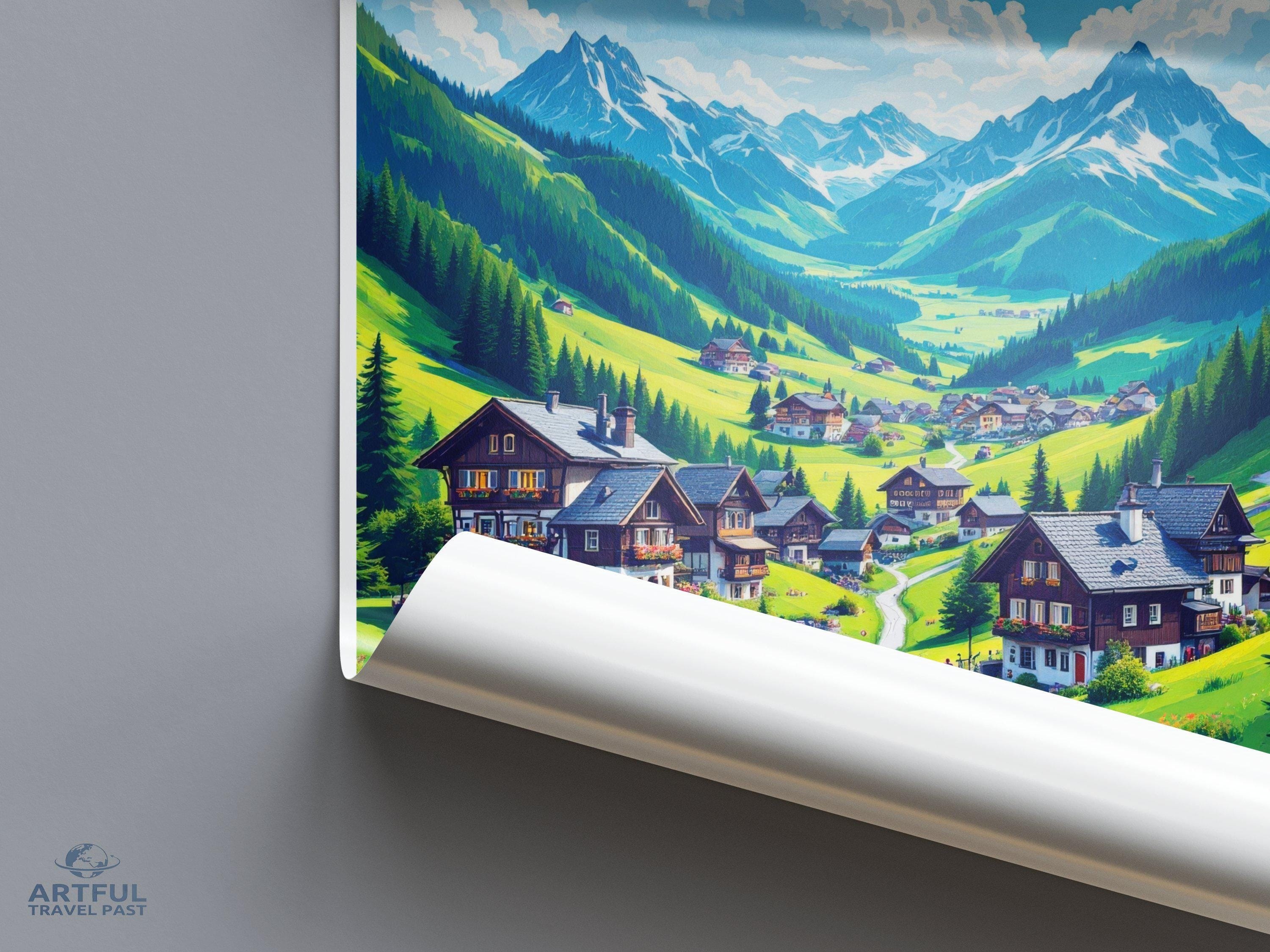 Gimmelwald Poster | Switzerland Wall Art | Europe Decor