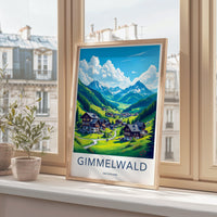 Gimmelwald Poster | Switzerland Wall Art | Europe Decor